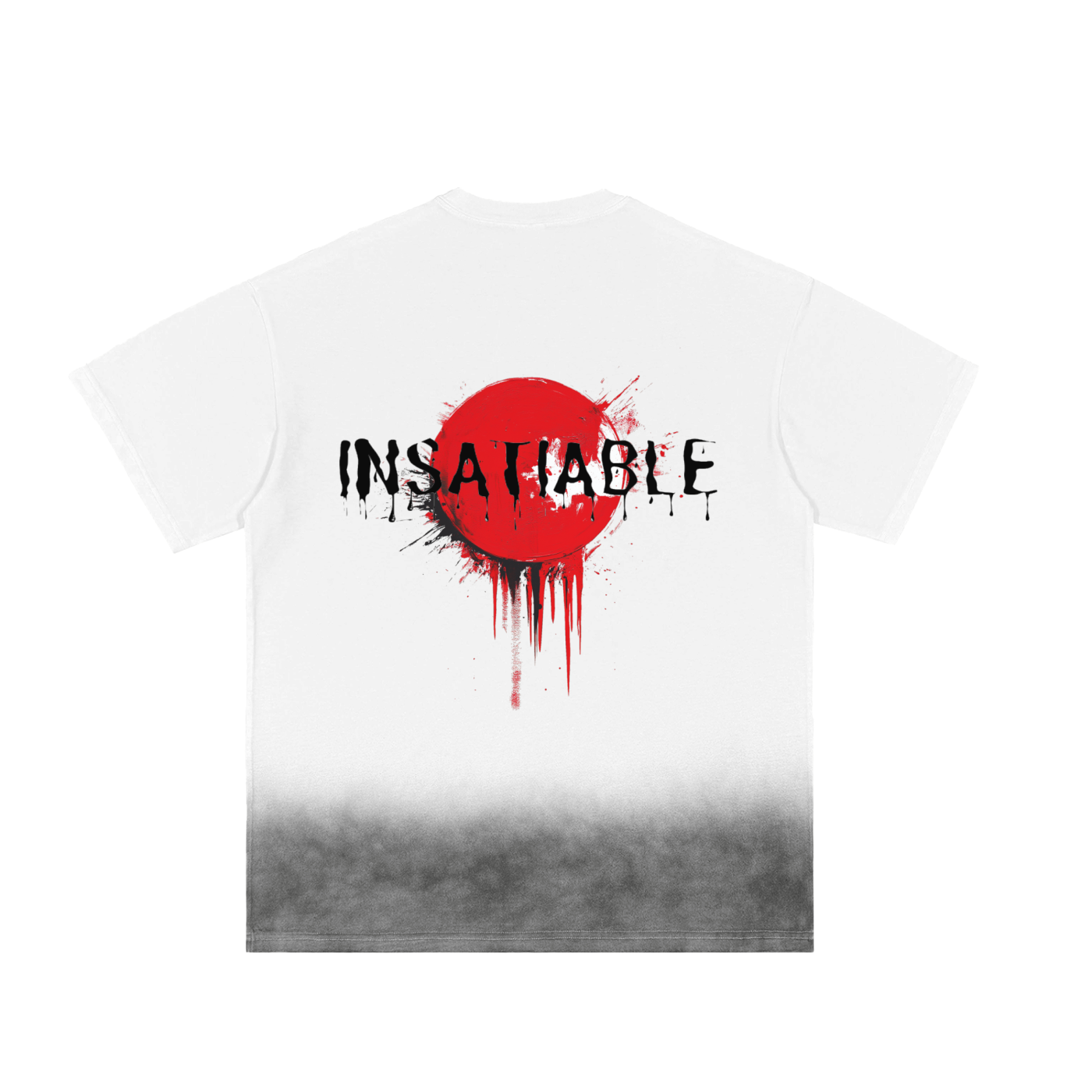 Grey Gradient on White Vintage Washed T-Shirt - 250 GSM