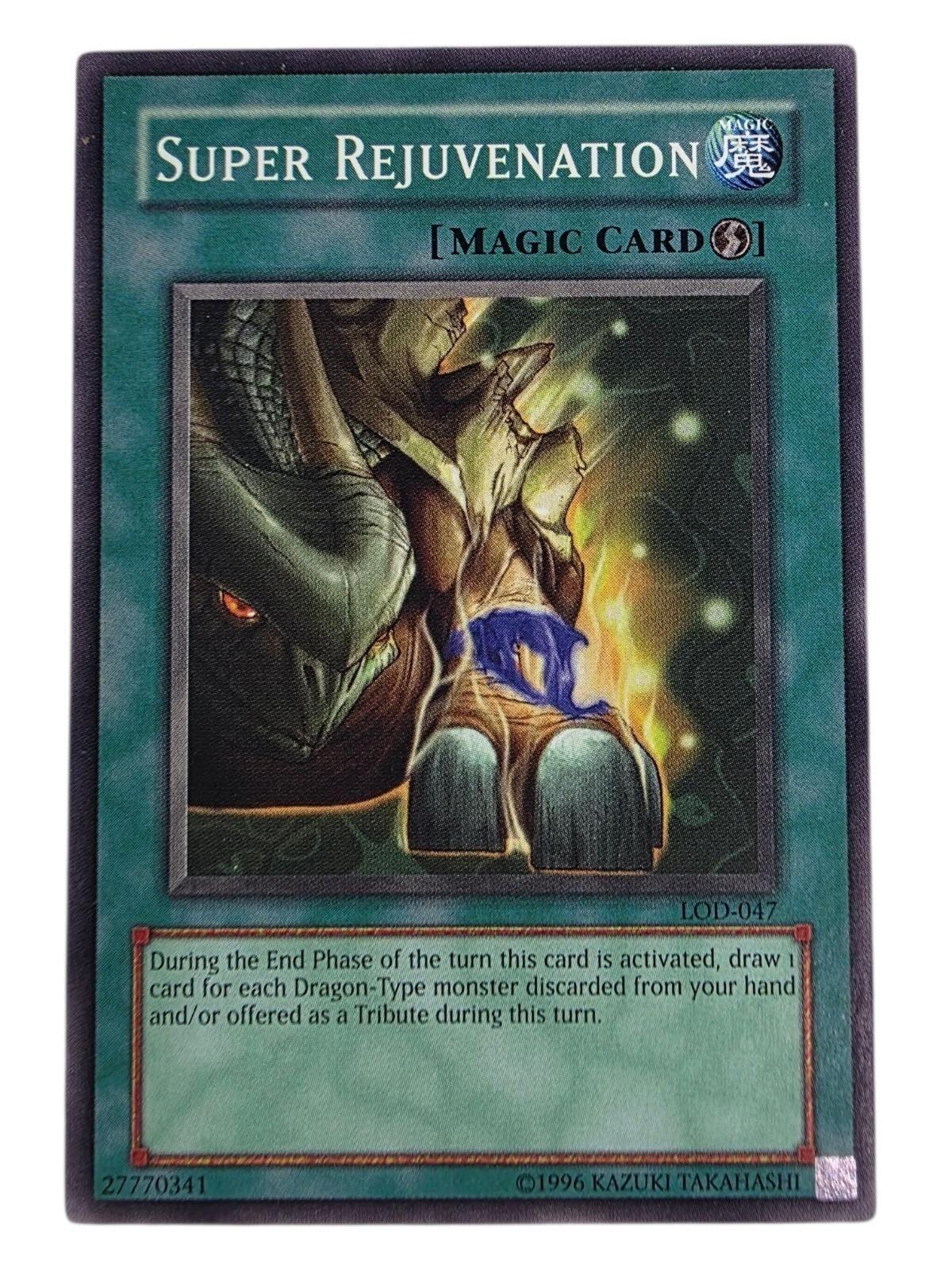 Super Rejuvenation Yu-Gi-Oh! Magic Card, featuring a green border and dragon artwork.
