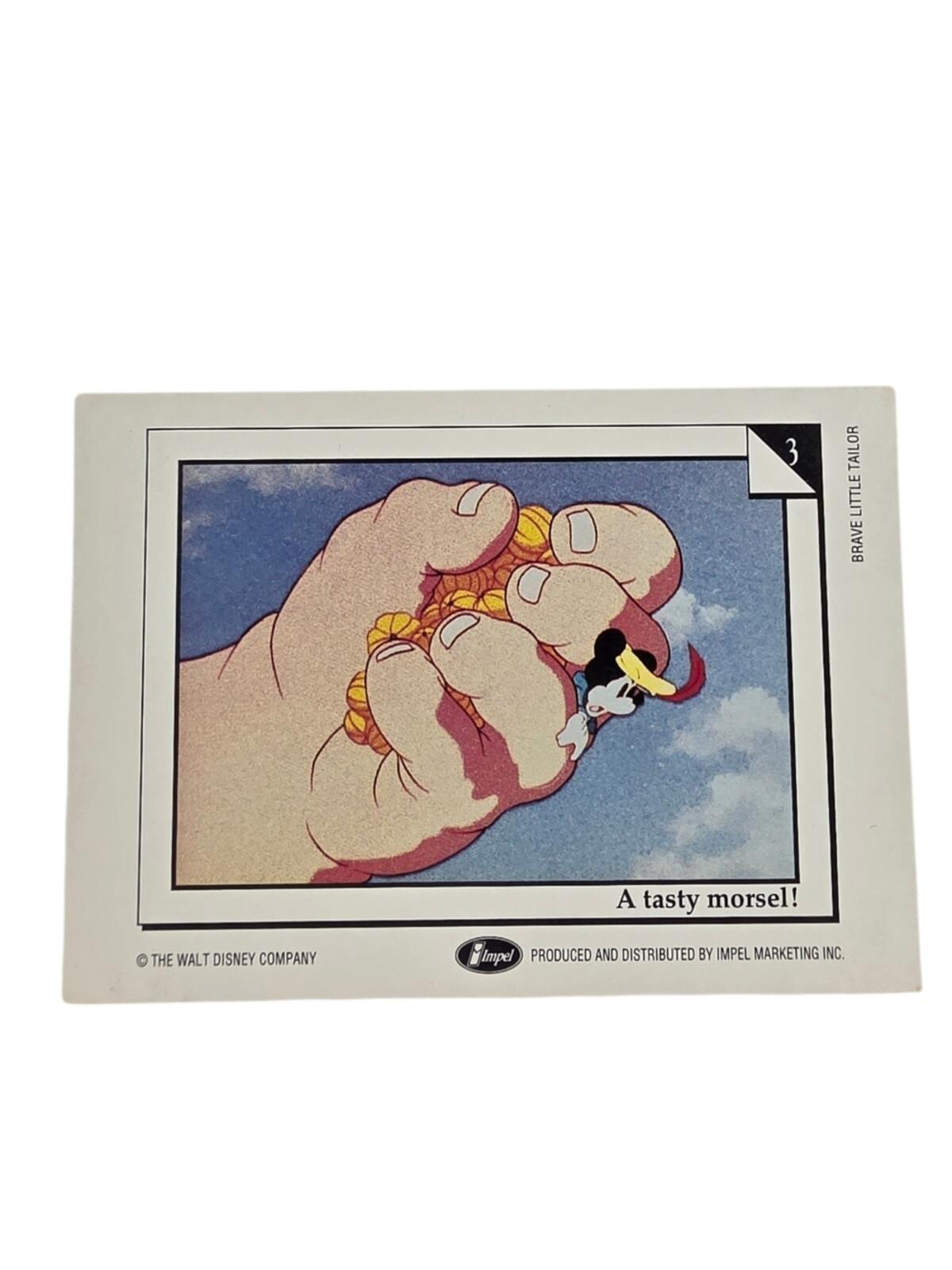 1991 Disney Brave Little Tailor Trading Card - Blue, Pink, Yellow