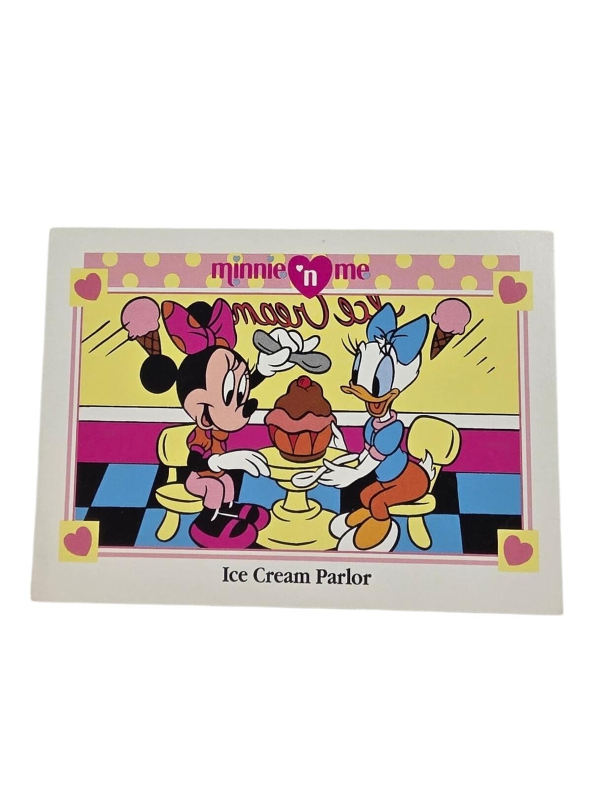 1991 Disney Minnie 'n Me Ice Cream Parlor Print - Pink Blue Yellow