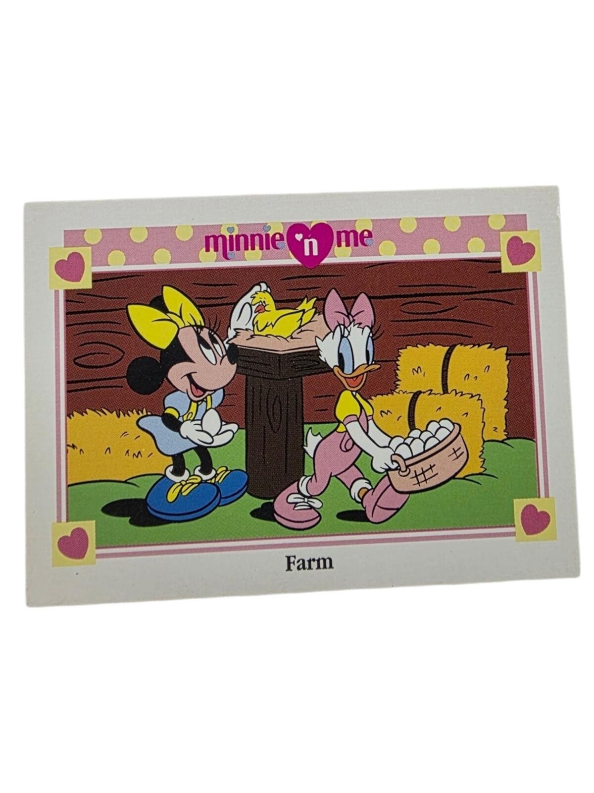 1991 Disney Minnie 'n Me Pink Yellow Farm Trading Card