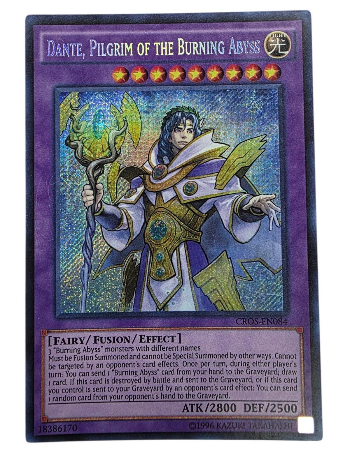 Dante, Pilgrim of the Burning Abyss 1st Edition Secret Rare Yu-Gi-Oh! card.