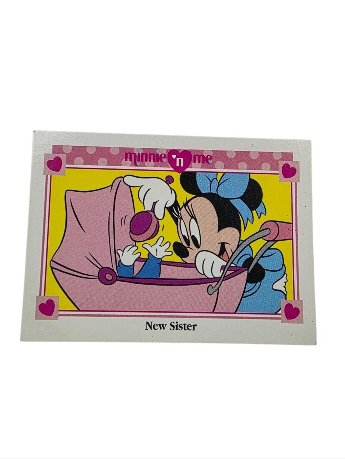 1991 Disney Minnie Mouse Pink Blue Yellow Baby Stroller Card