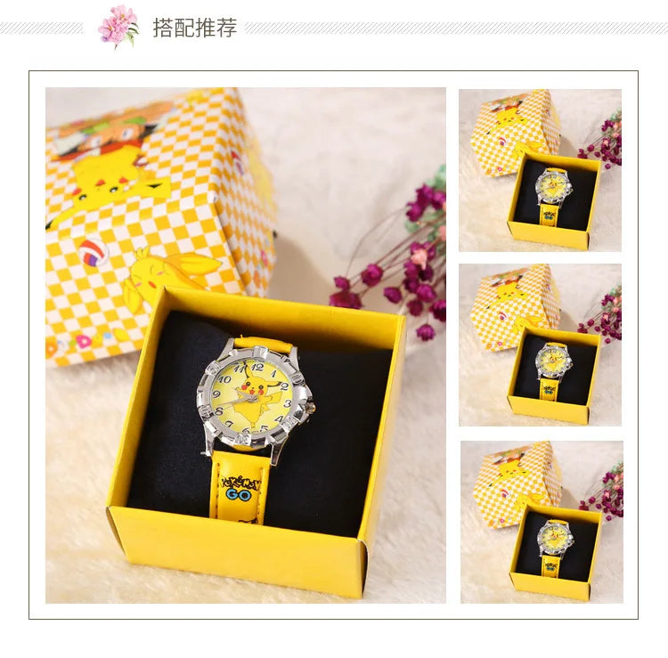 Pocket Monster Pikachu Fashion Cosplay Watch Creative Boys Girls Children's Anime Cartoon Birthday Gifts with Box