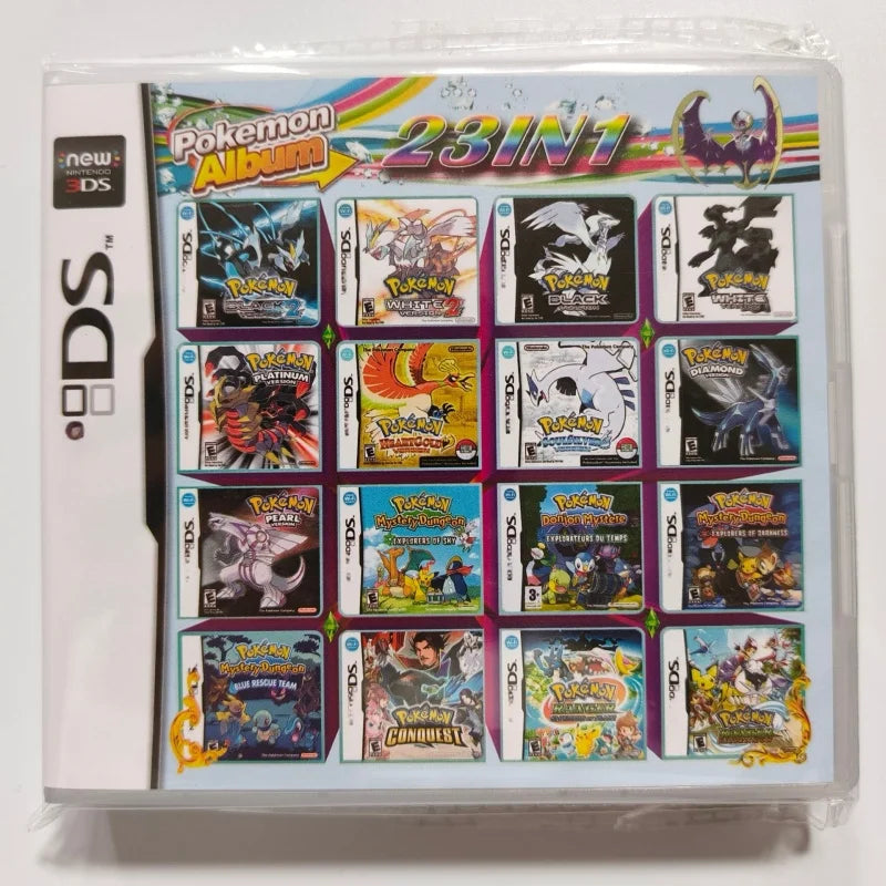 USA English Peripheral Pokemon Console Cartridge NDS Game Card 23 in 1 4300 in 1 White Box R4 Game Cards Collection Boy Gift