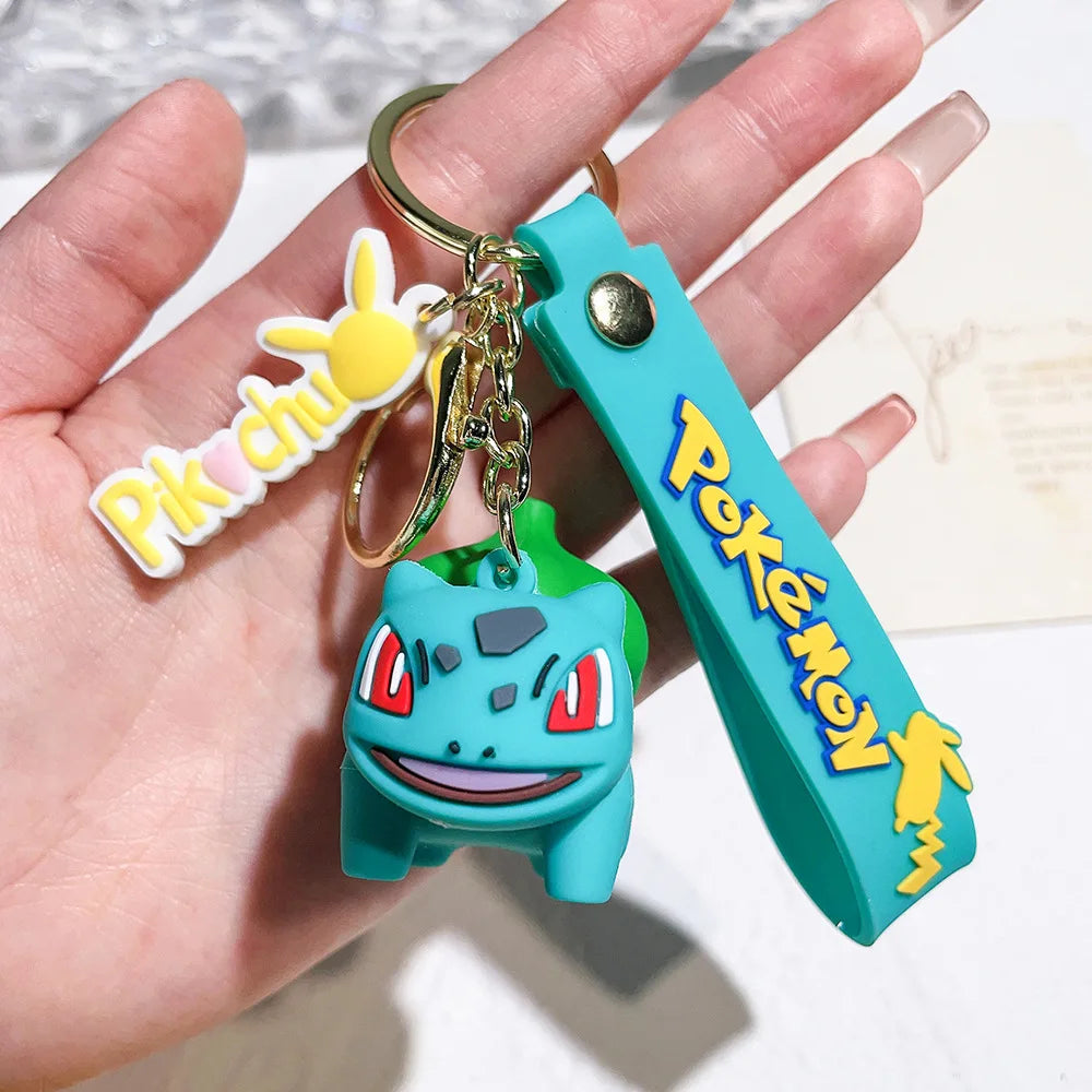 Pokemon Keychain Cute Pikachu Pocket Monsters Doll Schoolbag Pendant Desktop Souvenirs Decoration Keyring Gift for Fans