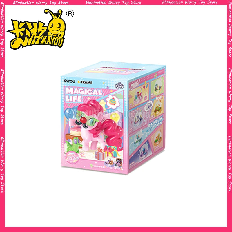Original KAYOU My Little Pony Mini Scene Vol.1 Magical Home Pinkie Pie Rainbow Dash Decoration Blind Box Rarity Toys Gifts