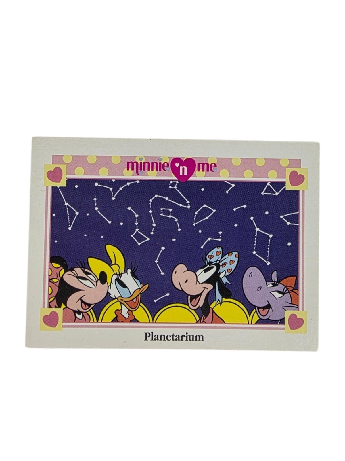 1991 Disney Minnie 'n Me Purple Pink Yellow Planetarium Trading Card