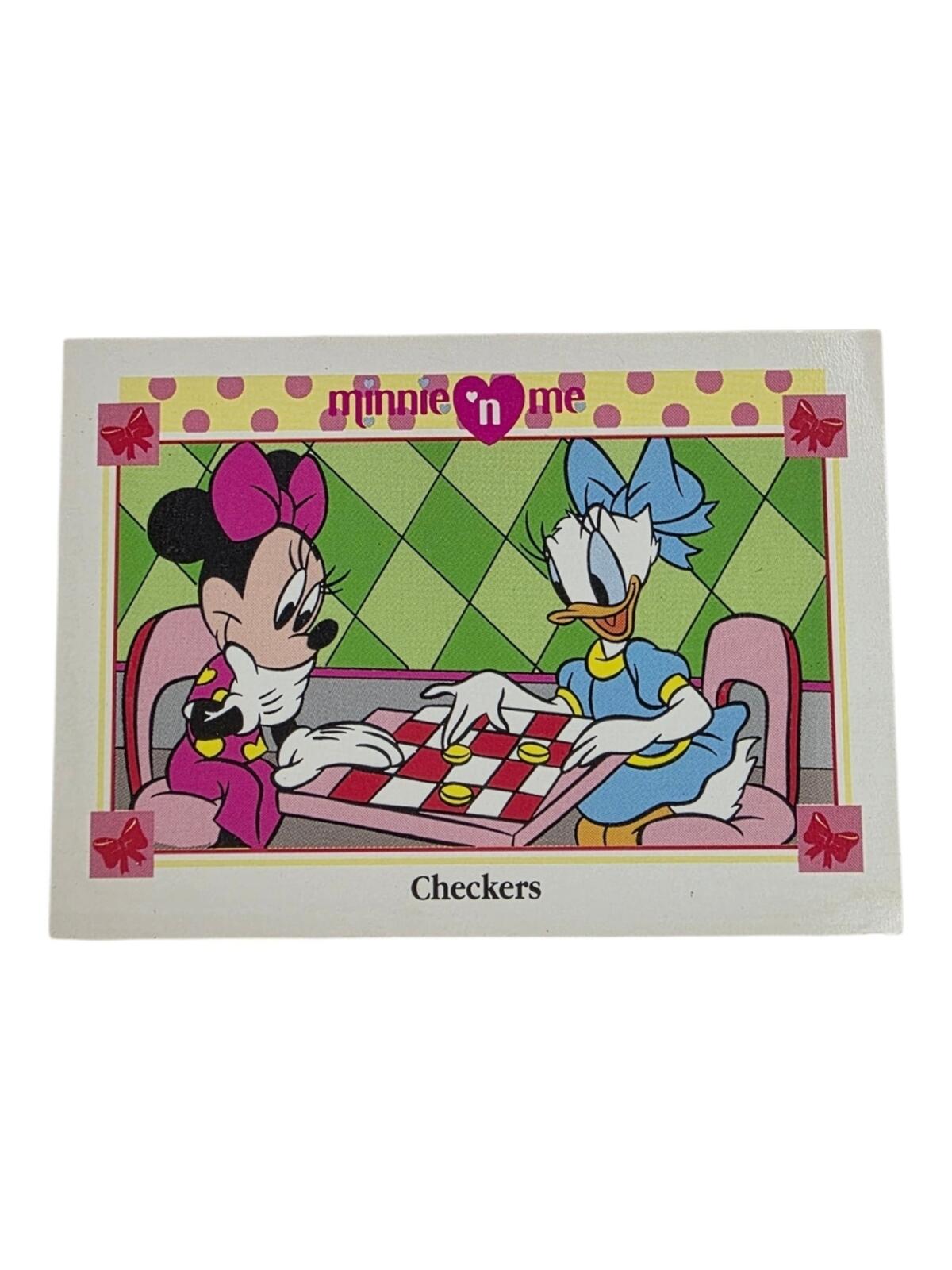 1991 Disney Minnie 'n Me Checkers Card - Pink, Blue, Green, Yellow