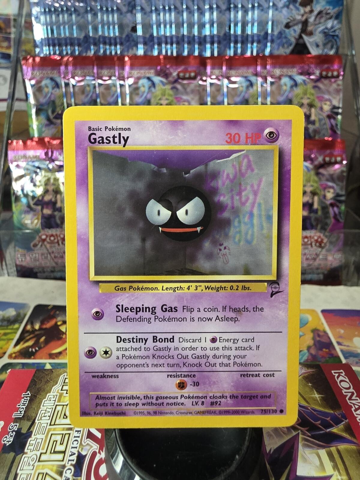 Gastly Pokémon Card - Purple & Yellow Holo