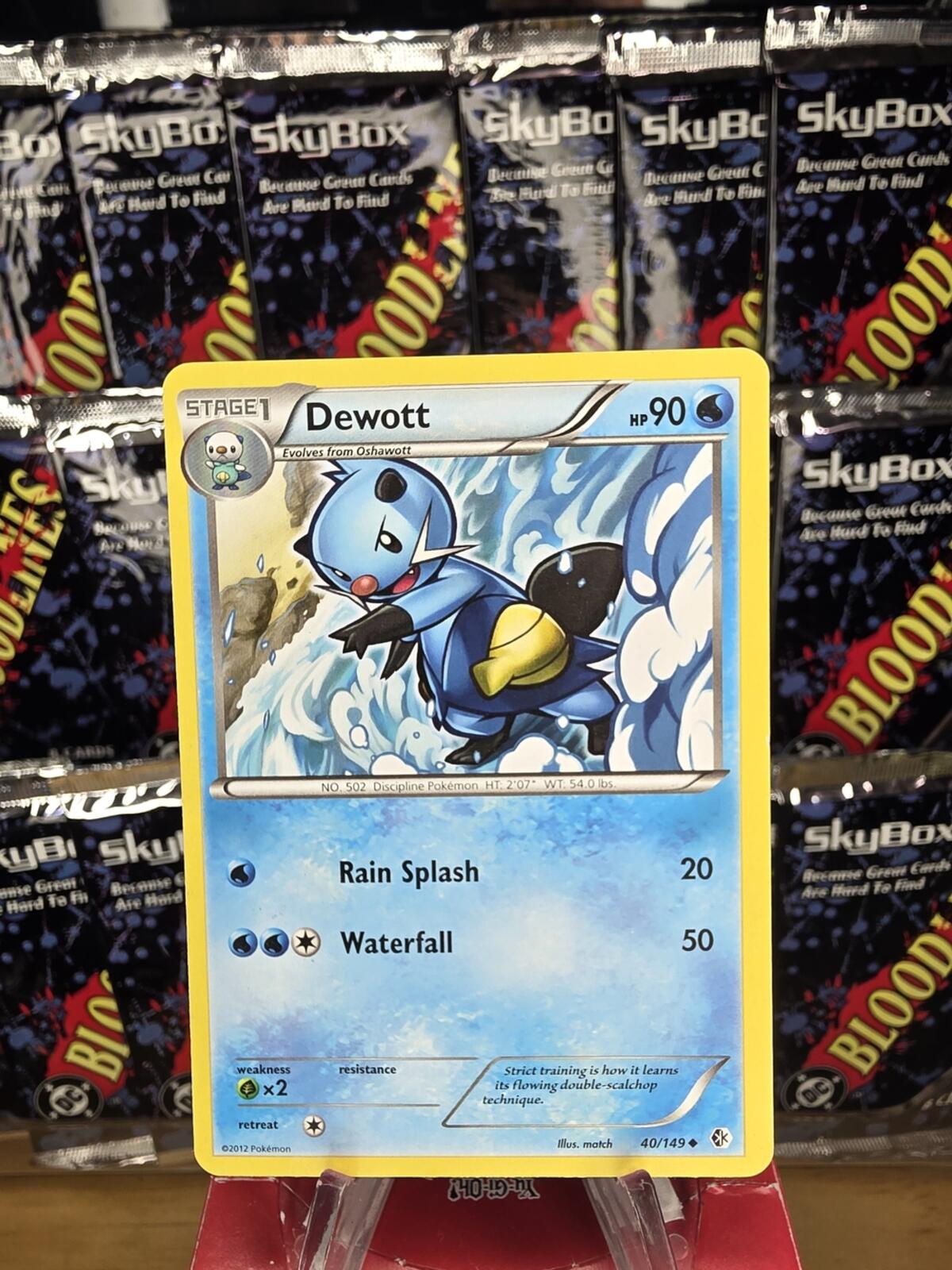 Pokémon Dewott Trading Card - Blue and Yellow