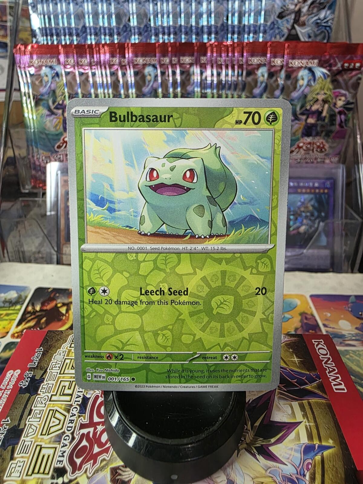 Pokemon Bulbasaur Green and Red Artwork Trading Card