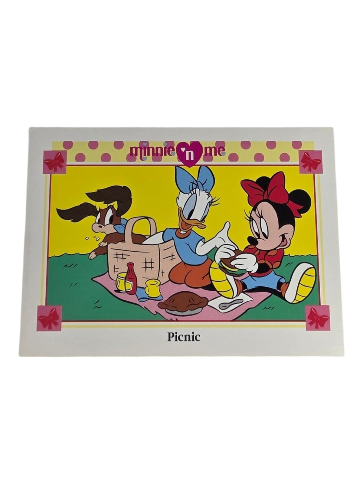 1991 Disney Minnie 'n Me Picnic Card - Yellow, Pink, Blue, Red, Green