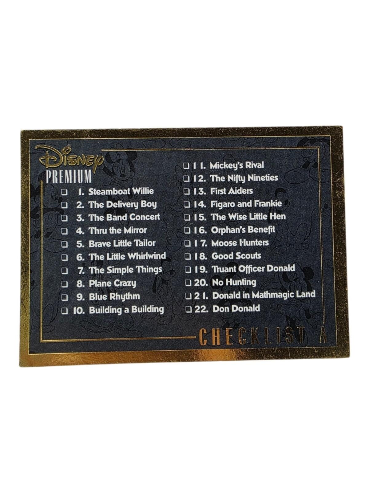 1995 Disney Premium Trading Card Checklist - Blue and Gold