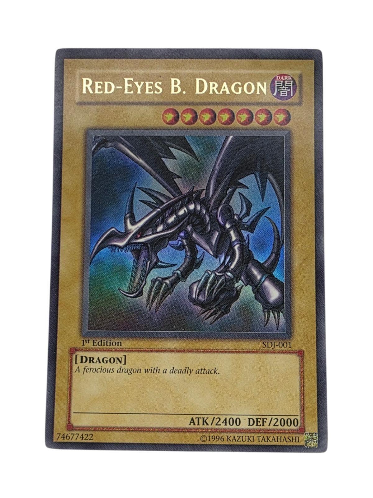 Red-Eyes B. Dragon 1st Edition Ultra Rare Yu-Gi-Oh! trading card SDJ-001.