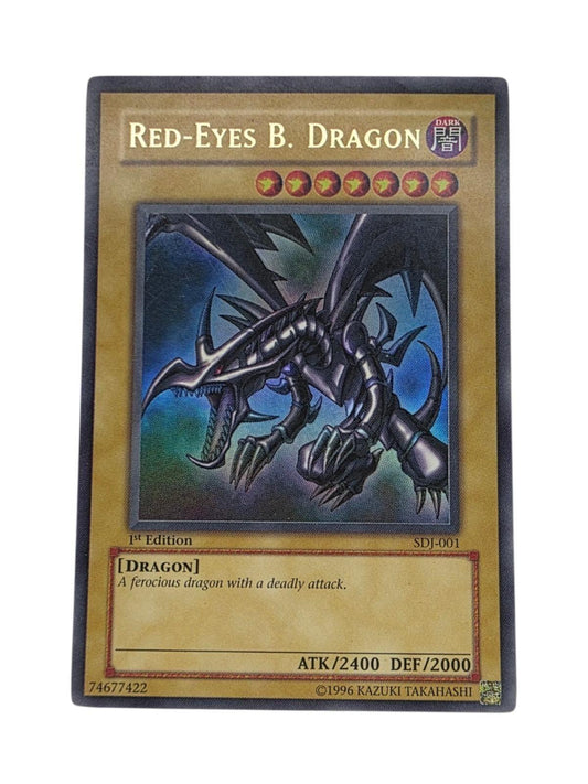 Red-Eyes B. Dragon 1st Edition Ultra Rare Yu-Gi-Oh! trading card SDJ-001.