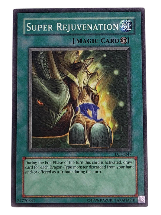 Super Rejuvenation Yu-Gi-Oh! Magic Card, featuring a green border and dragon artwork.