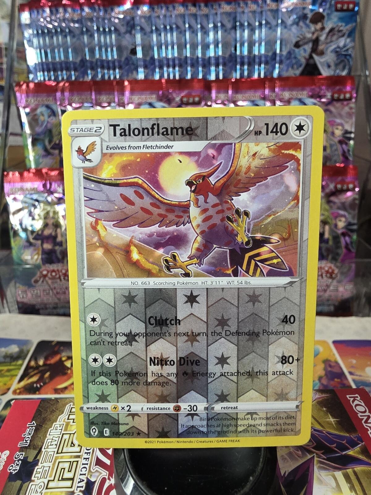 Talonflame Pokémon TCG Holo Rare Card - Yellow Border
