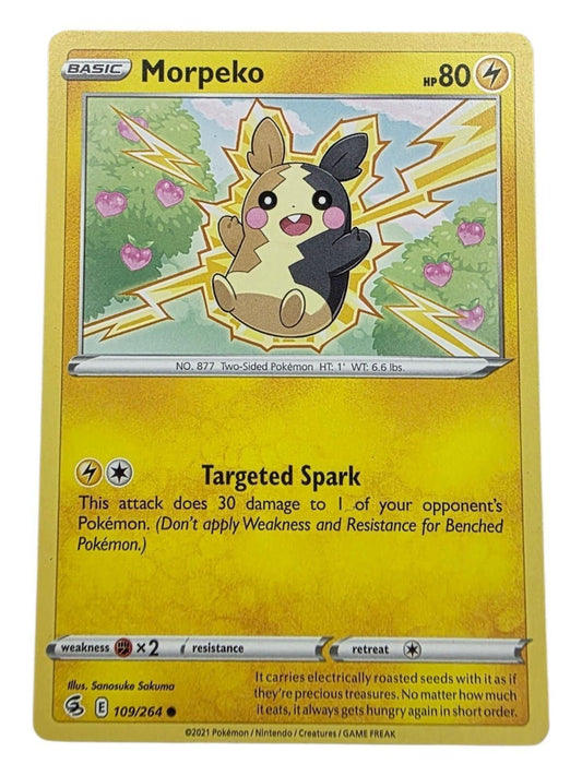 Morpeko 109/264 Common Pokémon trading card from Fusion Strike set.