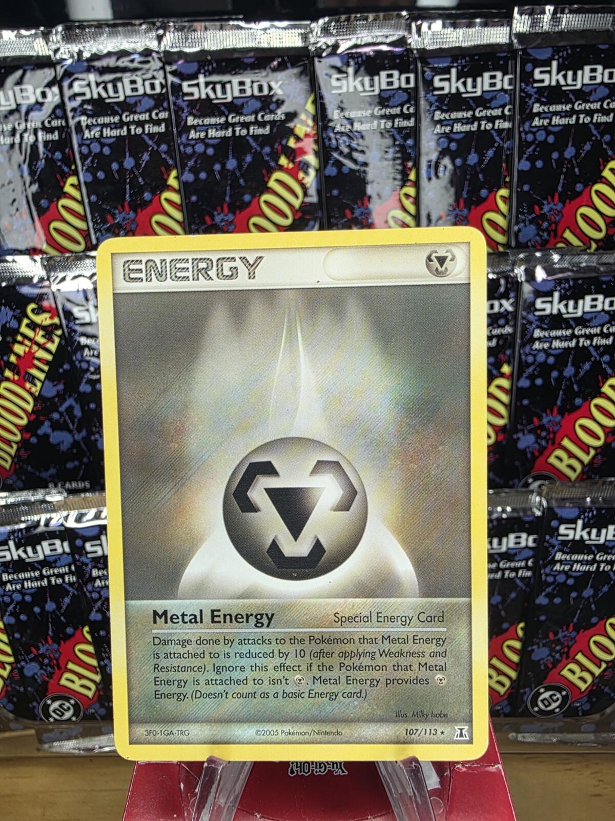 Vintage Pokemon Metal Energy Card Yellow Border Silver Energy Symbol