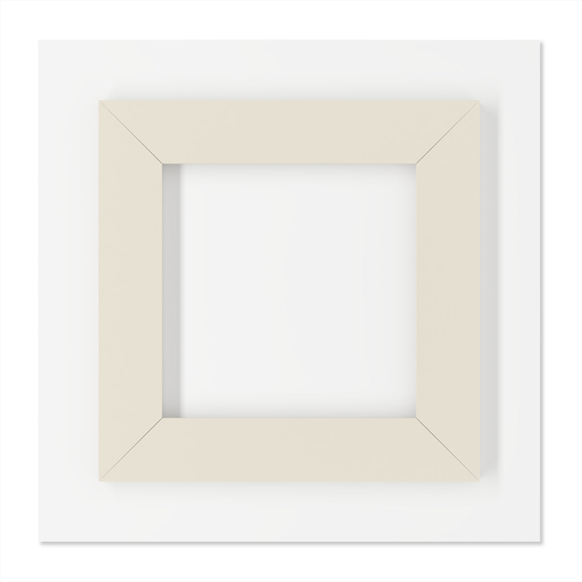 Front view of a square beige acrylic masterpiece decor piece with a solid white background.