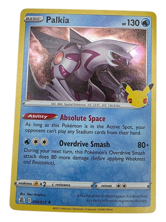 Palkia Holo Rare Celebrations 004/025 Pokémon card in lightly played condition.
