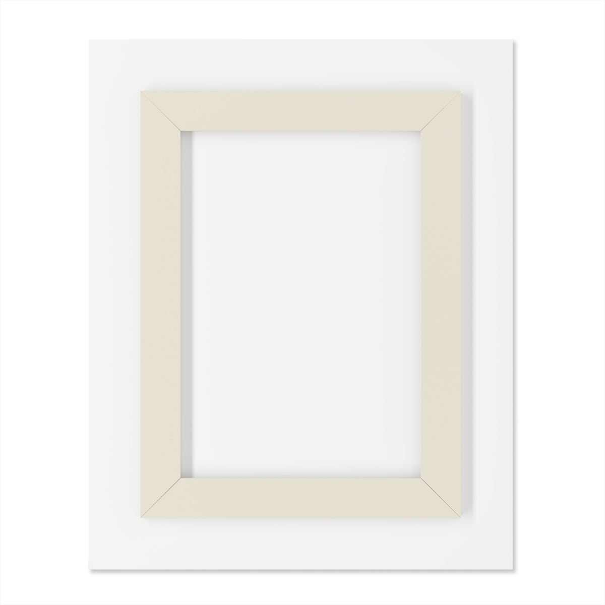 Front view of the INSATIABLE acrylic masterpiece home decor featuring a light beige frame on a white background.