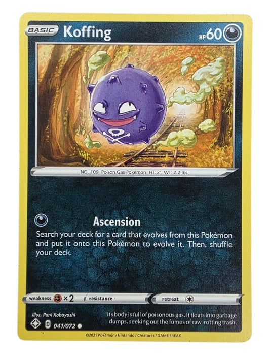 Koffing Common Shining Fates 041/072 Pokémon trading card.