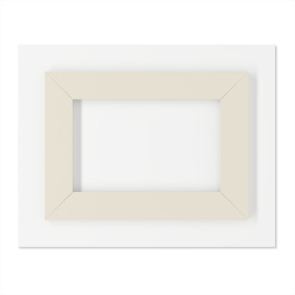 Horizontal cream-colored acrylic frame mounted on a larger white rectangular backing.