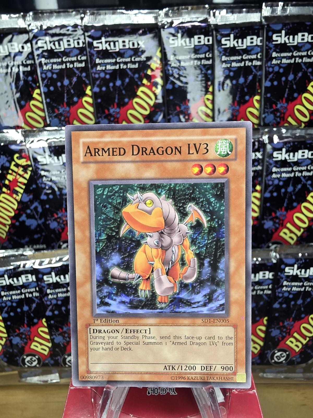 1st Edition Vintage Armed Dragon LV3 Trading Card - Orange Artwork
