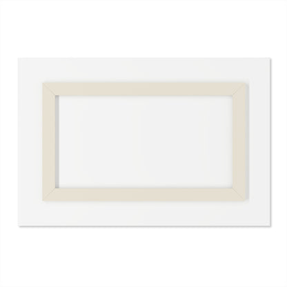 Back view of "INSATIABLE" acrylic masterpiece showing its light-colored wooden hanging frame.