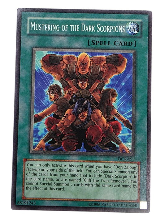 Mustering of the Dark Scorpions Yu-Gi-Oh! spell card.