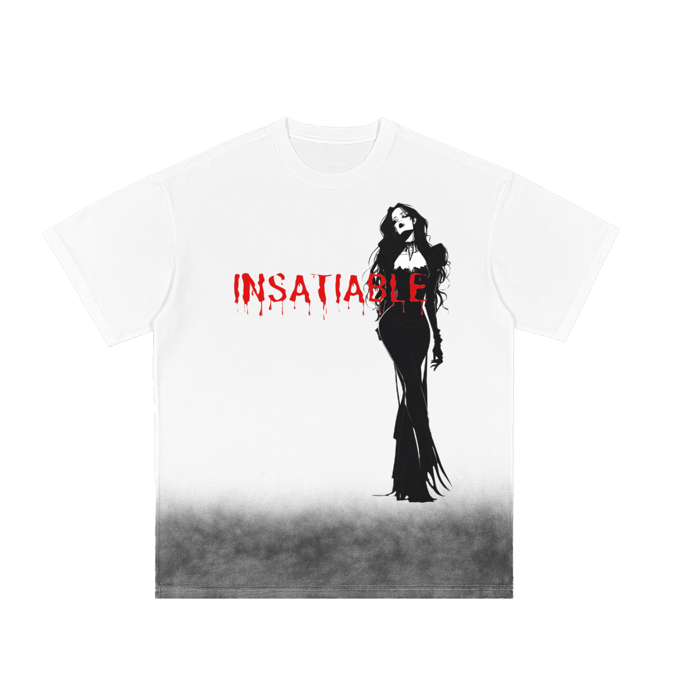 "INSATIABLE" Faded Grey T-shirt