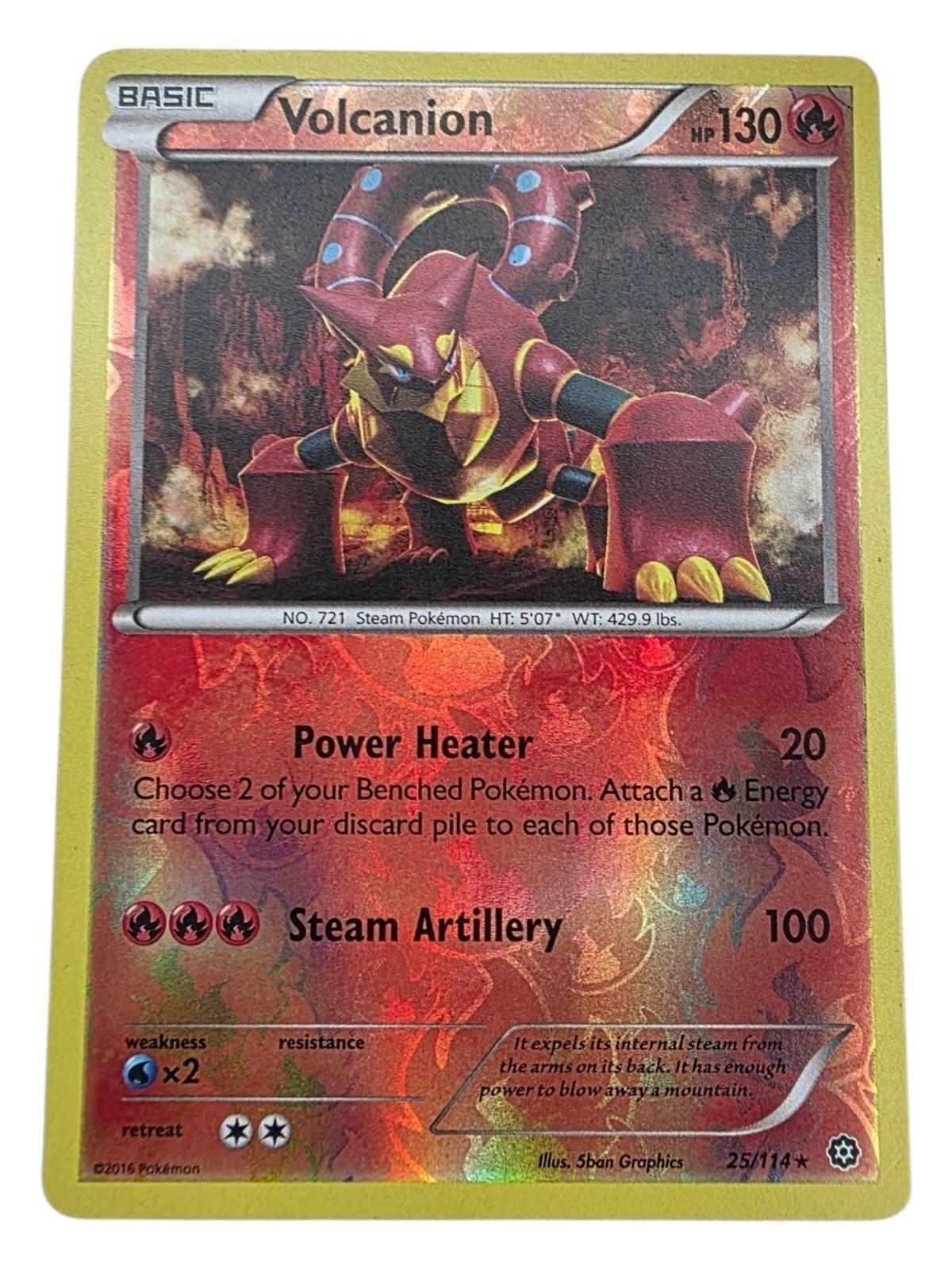 Volcanion Rare XY Steam Siege 25/114 Pokémon card with holographic finish.