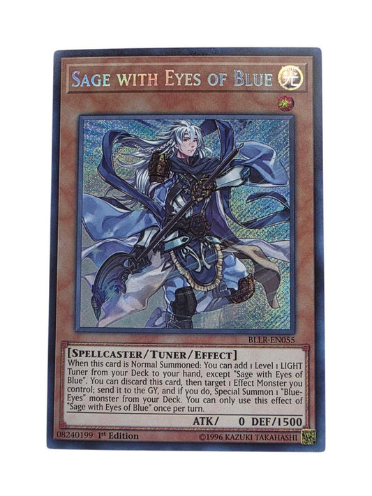 Sage with Eyes of Blue 1st Edition Secret Rare Yu-Gi-Oh! card.