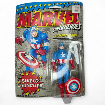 Vintage 1990 Marvel Super Heroes Captain America Action Figure Sealed