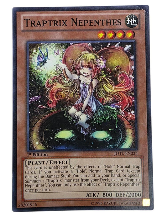 Traptrix Nepenthes 1st Edition Common Yu-Gi-Oh! card featuring artwork of a plant monster character.