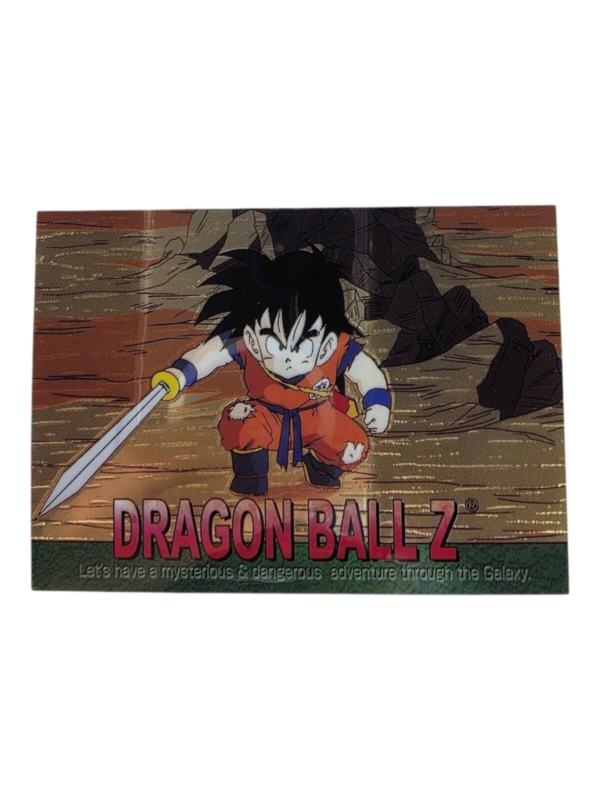 Vintage 2000 Dragon Ball Z Kids Trading Card - Red & Orange Goku Design