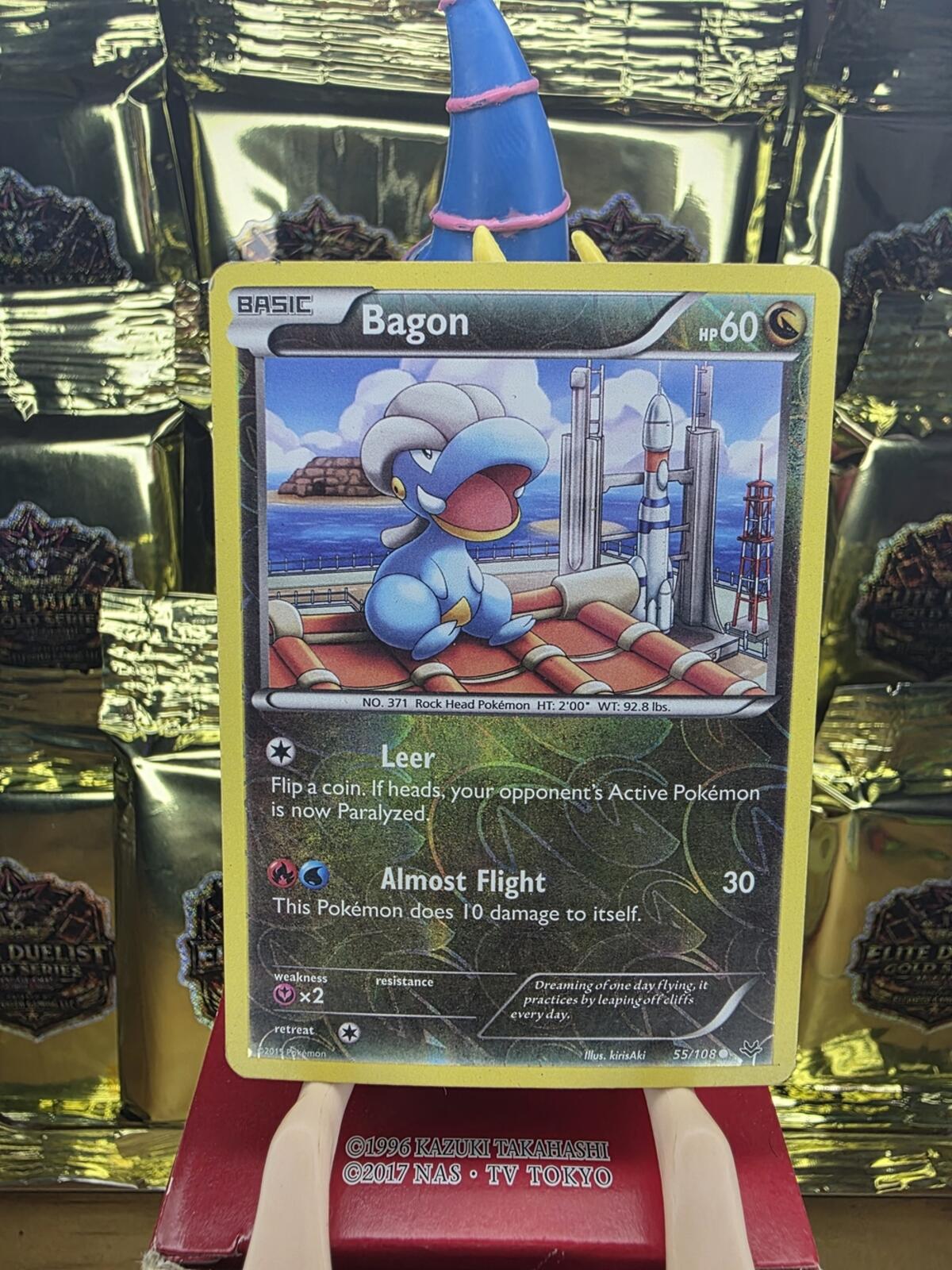 Vintage Reverse Holo Pokemon Bagon Trading Card — Yellow Border
