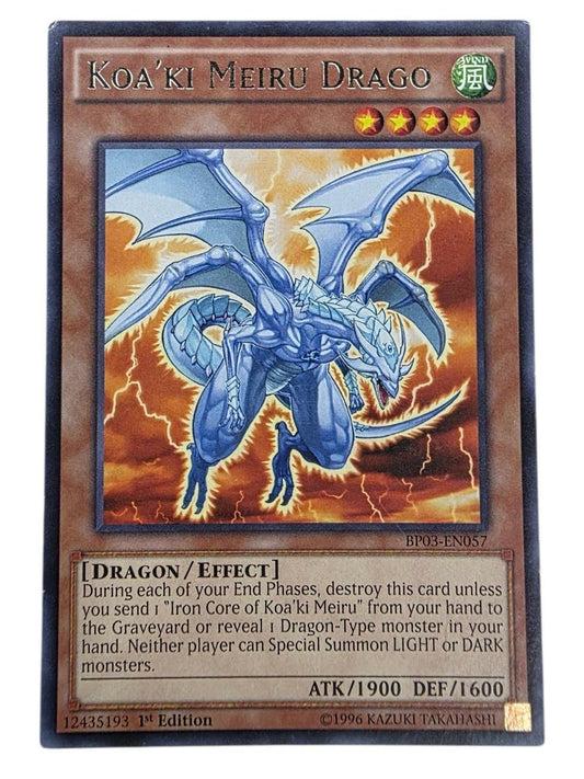 Koa'ki Meiru Drago 1st Edition Rare Yu-Gi-Oh! trading card.