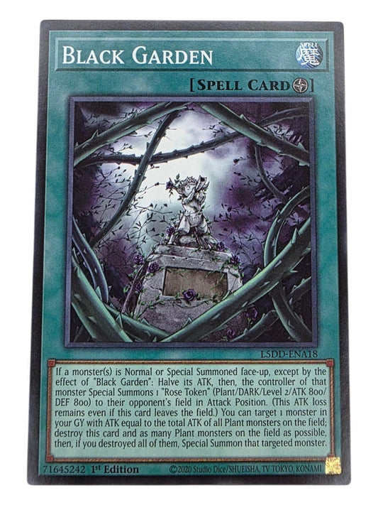 Black Garden 1st Edition Super Rare Spell Card from Yu-Gi-Oh!