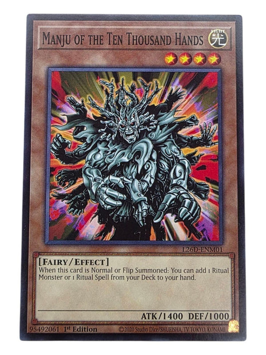 1st Edition Manju of the Ten Thousand Hands Ultra Rare Yu-Gi-Oh! card.