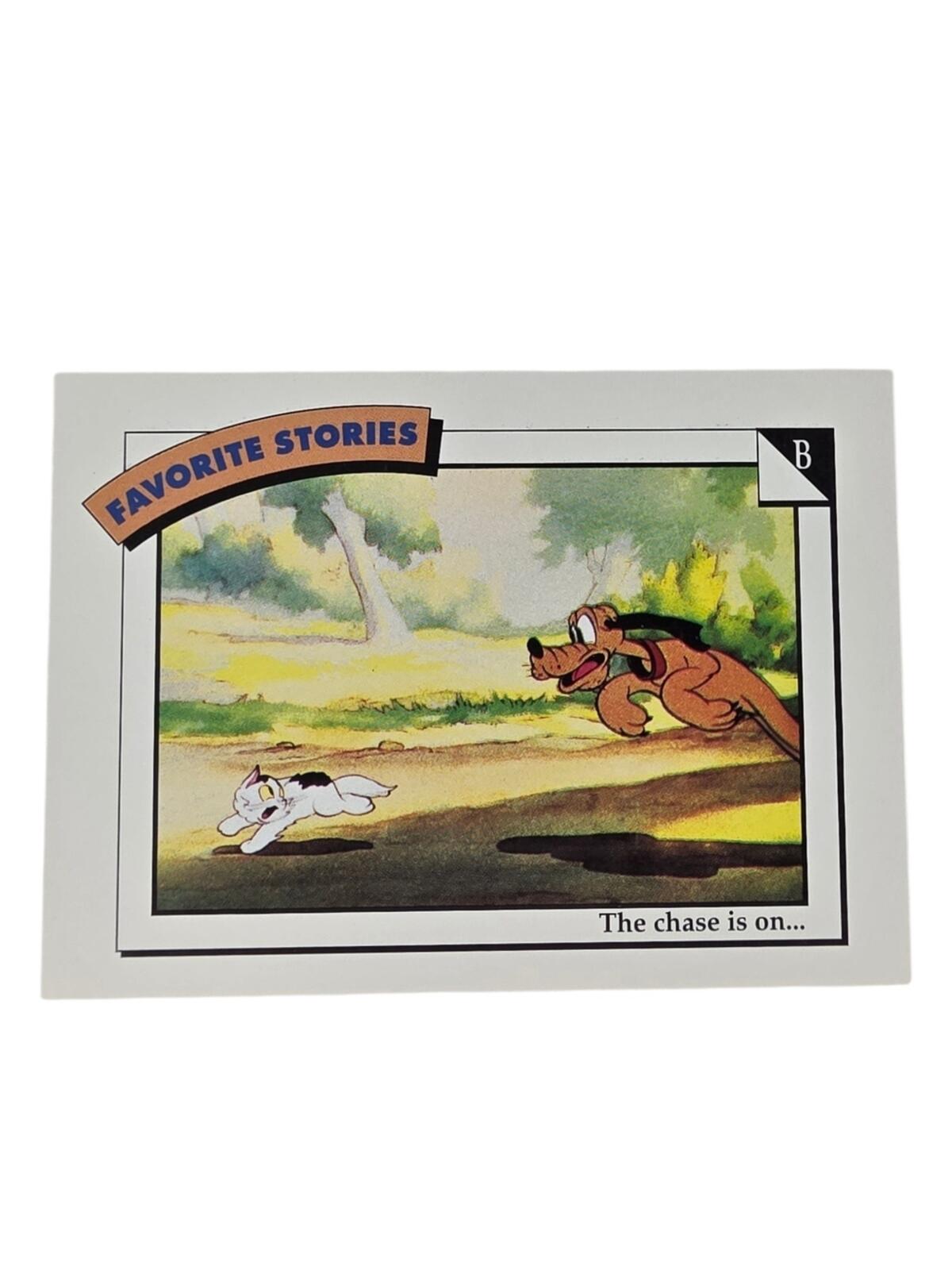 1991 Disney Trading Card - Pluto Chasing Cat