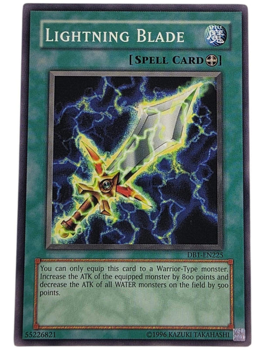 Lightning Blade Yu-Gi-Oh! Spell Card showing a glowing sword surrounded by lightning.