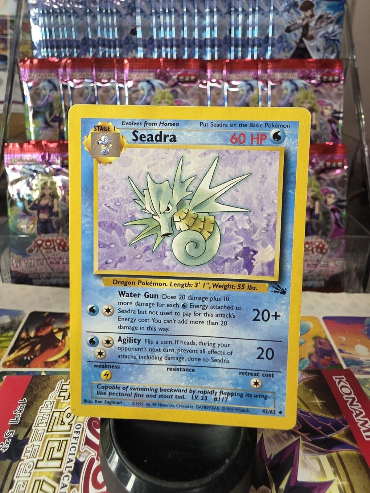 Seadra Pokémon Card - Blue and Yellow Water-Type Collector Card