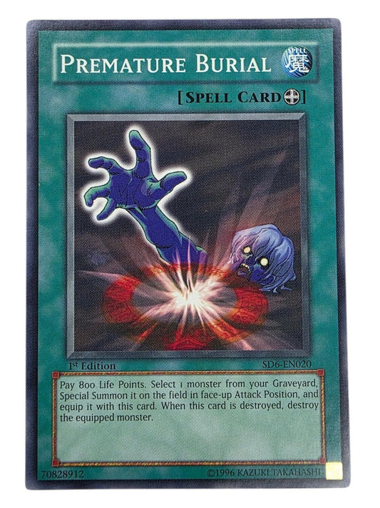 Premature Burial 1st Edition Yu-Gi-Oh! Spell card.