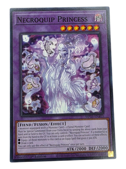 Necroquip Princess 1st Edition Common Yu-Gi-Oh! card showing a purple monster design.