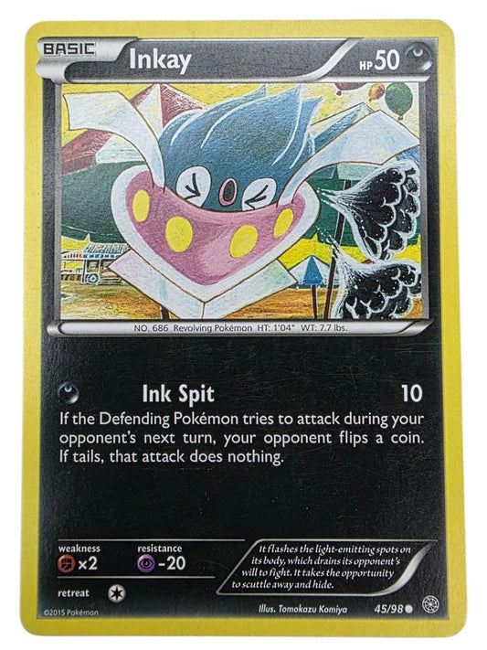 Inkay Pokémon trading card from the XY Roaring Skies set.