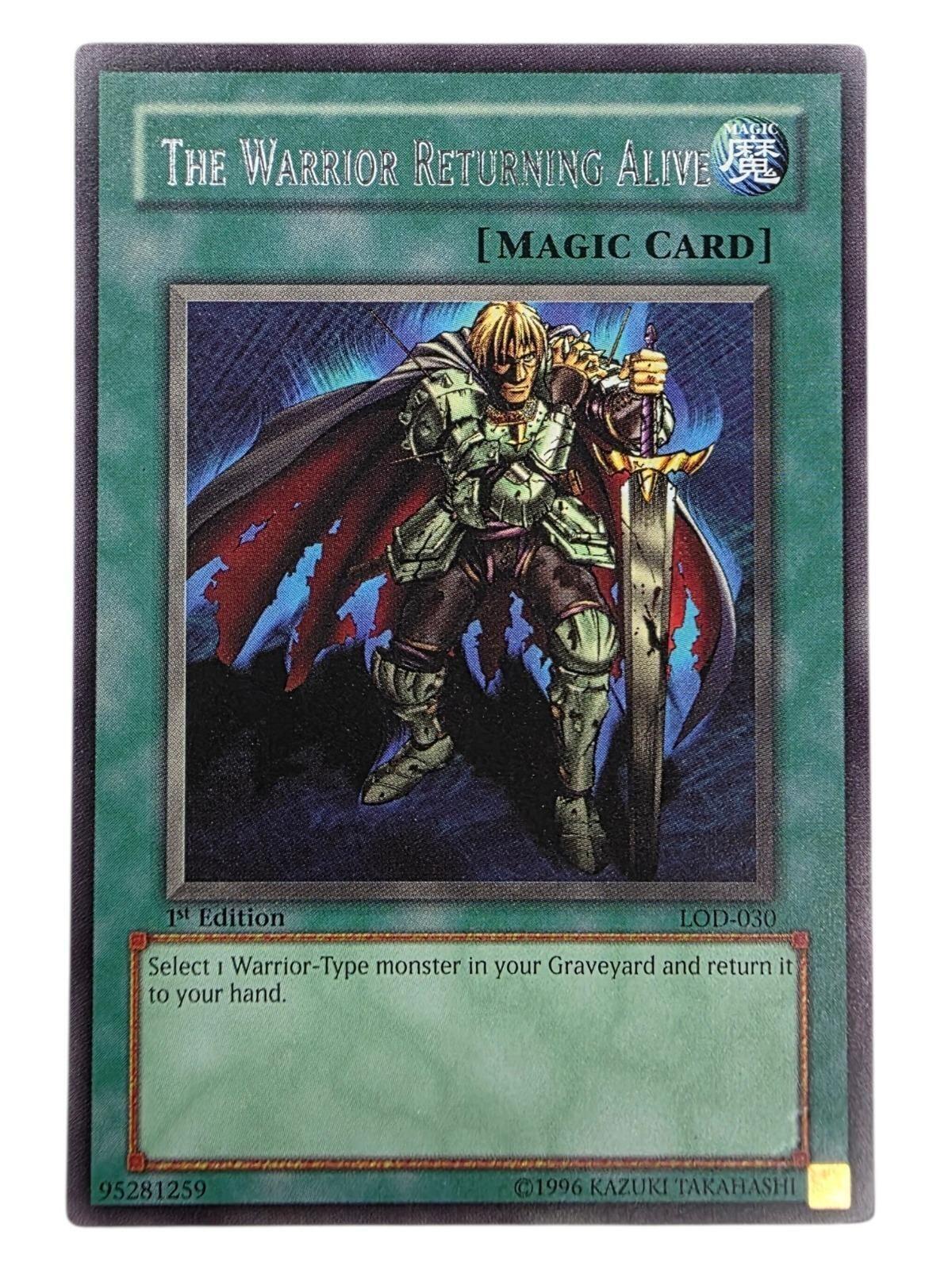The Warrior Returning Alive 1st Edition Yu-Gi-Oh card.