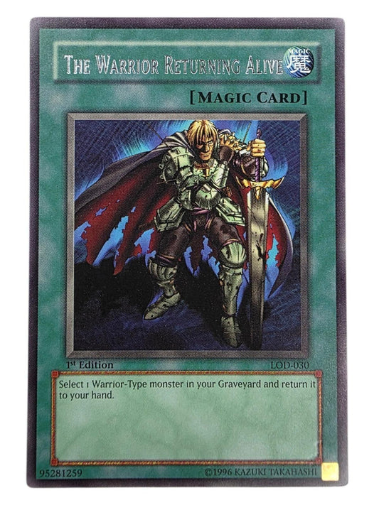 The Warrior Returning Alive 1st Edition Yu-Gi-Oh card.